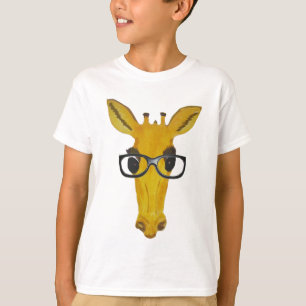 Yellow Giraffe with Glasses T-Shirt