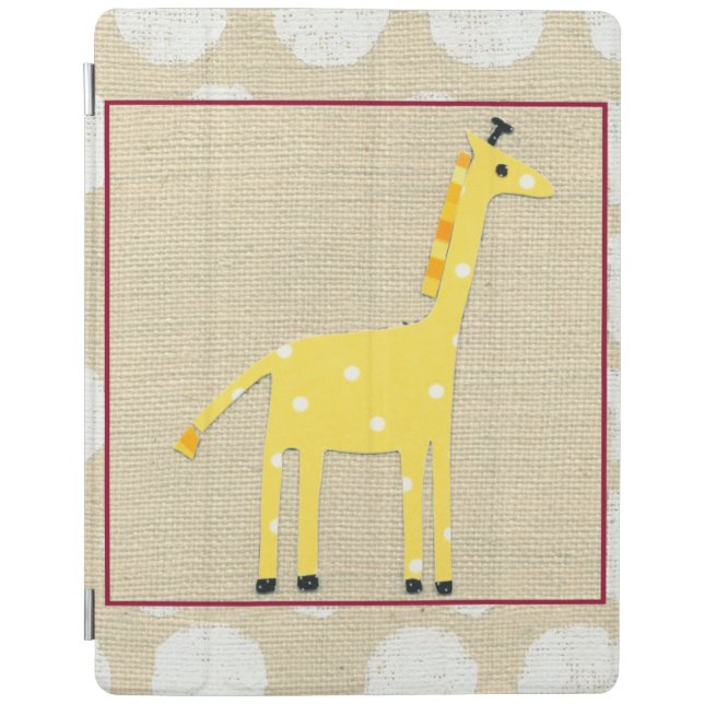Yellow Giraffe with White Polka Dots iPad Smart Cover (Front)