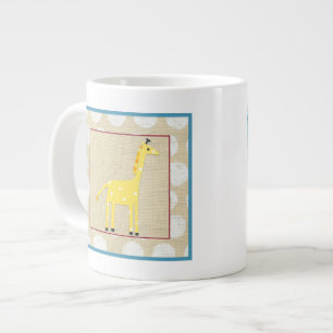 Yellow Giraffe with White Polka Dots Large Coffee Mug