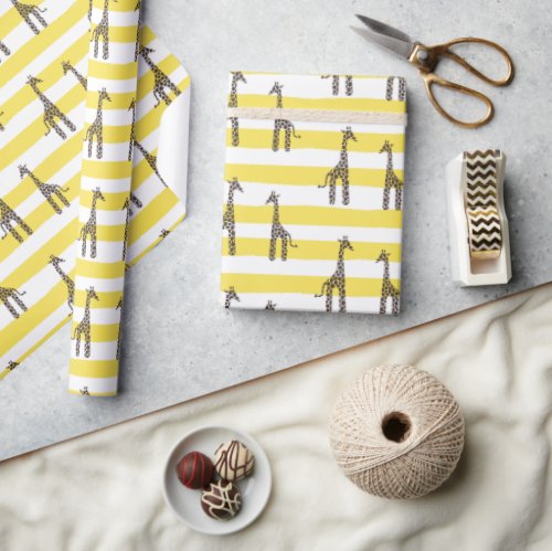 Yellow Giraffes Wrapping Paper