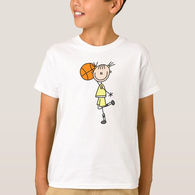 Yellow Girl Basketball Player T-shirts and Gifts (Front)