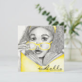 Yellow Girl Hello Postcard (Standing Front)
