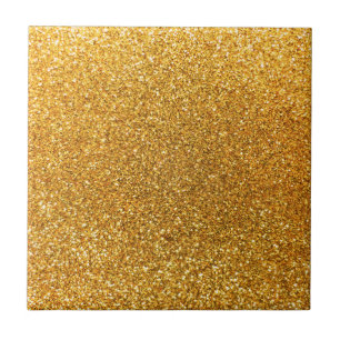 Yellow glitter ceramic tile