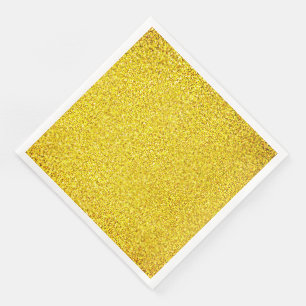 Yellow Glitter Gold Sparkle Weddings Birthday 2022 Paper Dinner Napkins