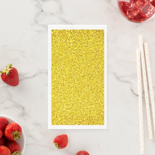 Yellow Glitter Gold Sparkle Weddings Birthday 2022 Paper Guest Towels