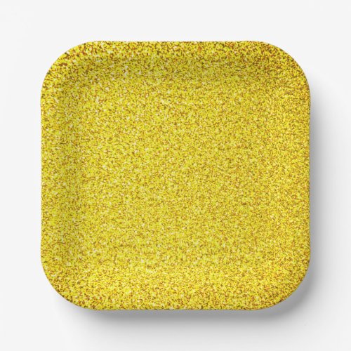 Yellow Glitter Gold Sparkle Weddings Birthday 2022 Paper Plates