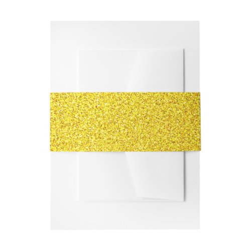 Yellow Glitter Gold Sparkle Weddings Birthdays Invitation Belly Band