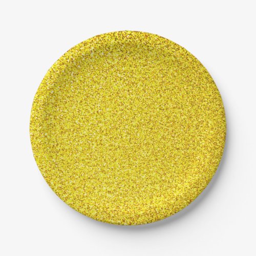 Yellow Glitter Gold Sparkle Weddings Birthdays Paper Plates