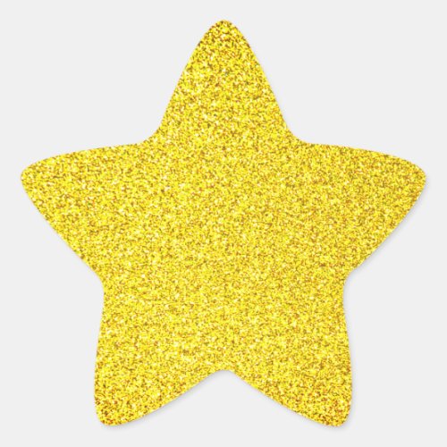 Yellow Glitter Gold Sparkle Weddings Birthdays Star Sticker