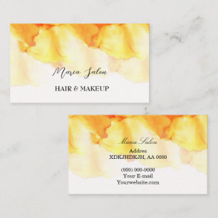 Yellow glitter gold watercolor Business Card