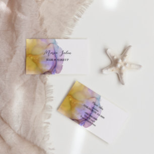 Yellow glitter gold watercolor Business Card