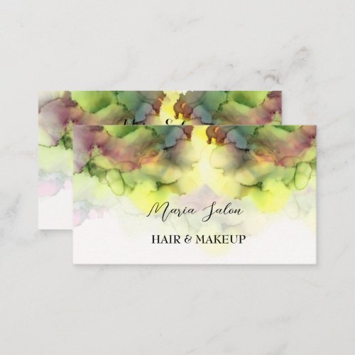 Yellow glitter gold  watercolor Business Card