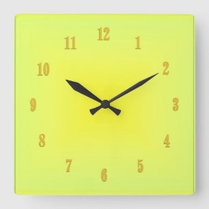 Yellow Glow Clock with Numbers
