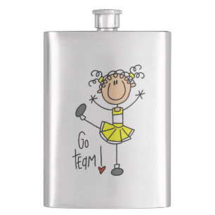 Yellow Go Team Cheerleader Flask