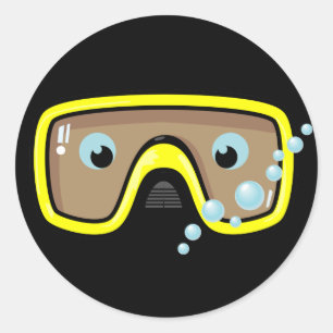 Yellow Goggles Classic Round Sticker