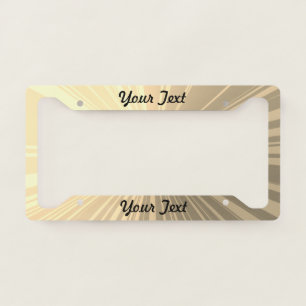 Yellow Gold Action Swoosh Pattern Personalized License Plate Frame