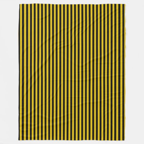 Yellow Gold and Black Plaid Striped Fleece Blanket