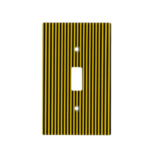 Yellow Gold and Black Plaid Striped Light Switch Cover
