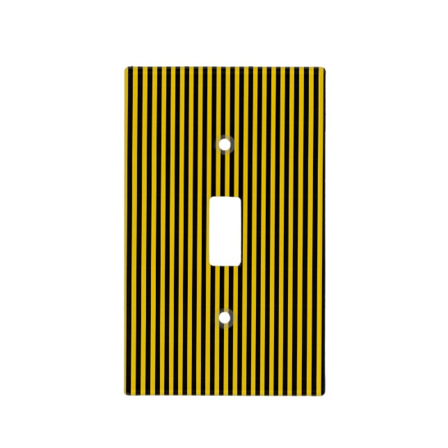 Yellow Gold and Black Plaid Striped Light Switch Cover (Front)