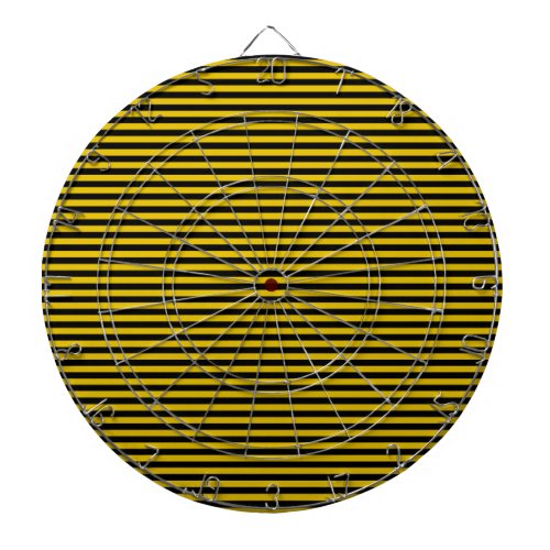 Yellow Gold and Black Striped Dartboard