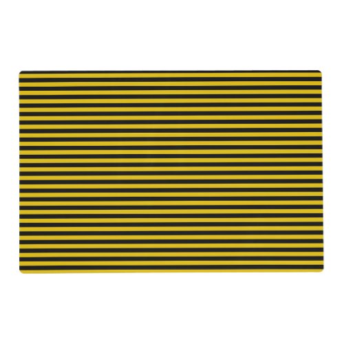 Yellow Gold and Black Striped Placemat