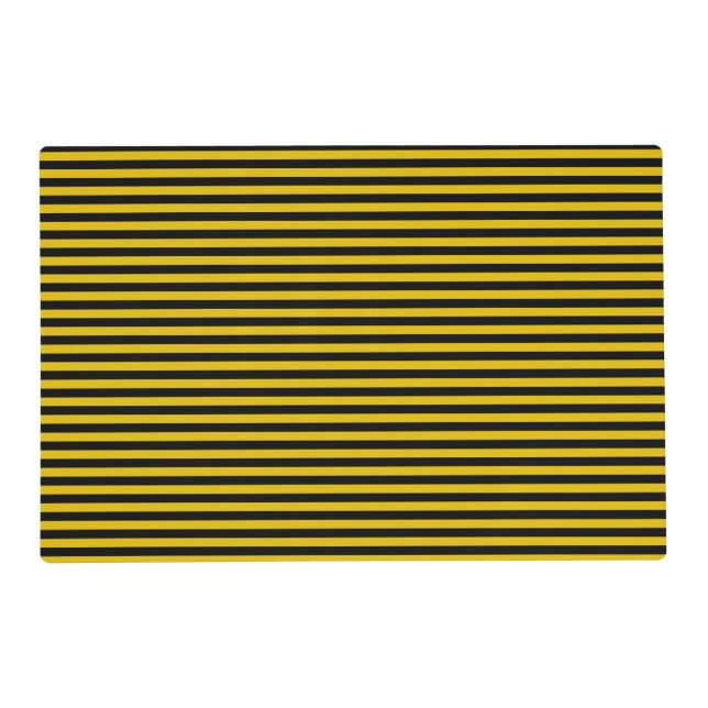 Yellow Gold and Black Striped Placemat (Front)