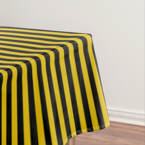 Yellow Gold and Black Striped Tablecloth