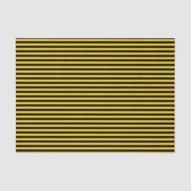 Yellow Gold and Black Striped Tissue Paper (Front)