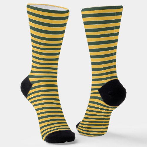 Yellow Gold and Green Striped Socks