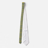Yellow-Gold and Royal Blue Horizontal Striped Tie (Back)