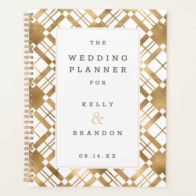 Yellow Gold & Any Color Farmhouse Rustic Wedding Planner (Front)