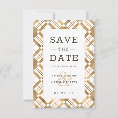 Yellow Gold  Any Color Rustic Farmhouse Plaid Save The Date
