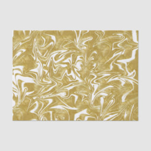 Yellow Gold & Black Elegant Glam Marble Swirl Tissue Paper