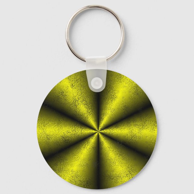 Yellow Gold Black Rainbow in Leatheroptik Keychain (Front)