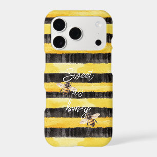 Yellow Gold Black Stripes Honey Bee  iPhone 17 Pro Case