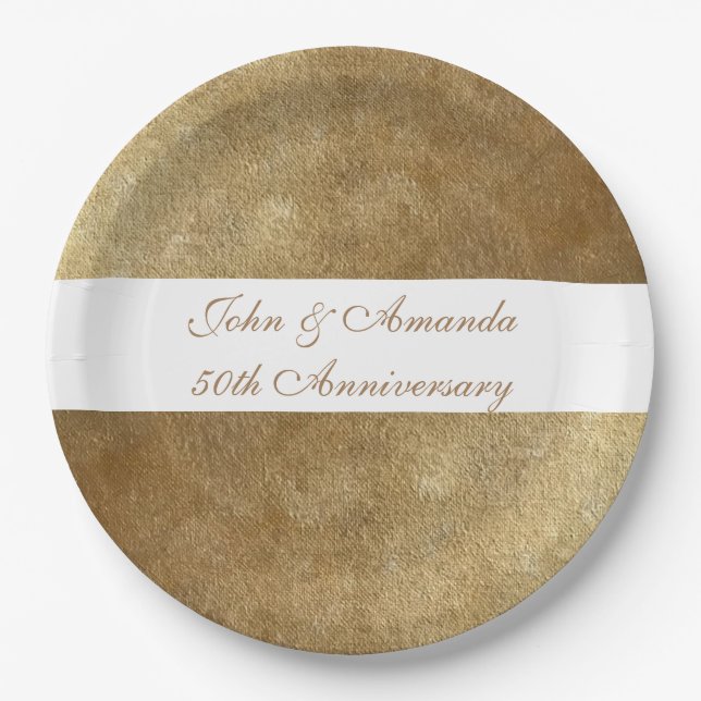 Yellow Gold Blends Personalized Anniversary Plates (Front)