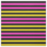 Yellow gold, Bright Pink, midnight black stipe Fabric