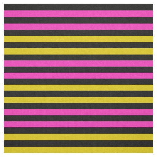 Yellow gold, Bright Pink, midnight black stipe Fabric