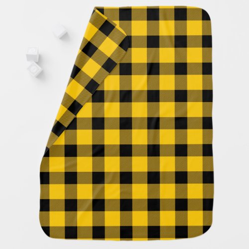 Yellow  Gold Buffalo Country Lumberjack Plaid Baby Blanket