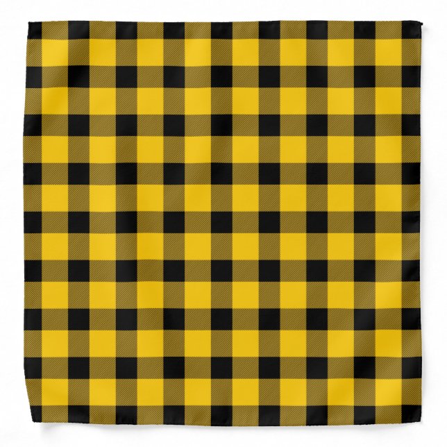 Yellow / Gold Buffalo Country Lumberjack Plaid Bandana (Front)