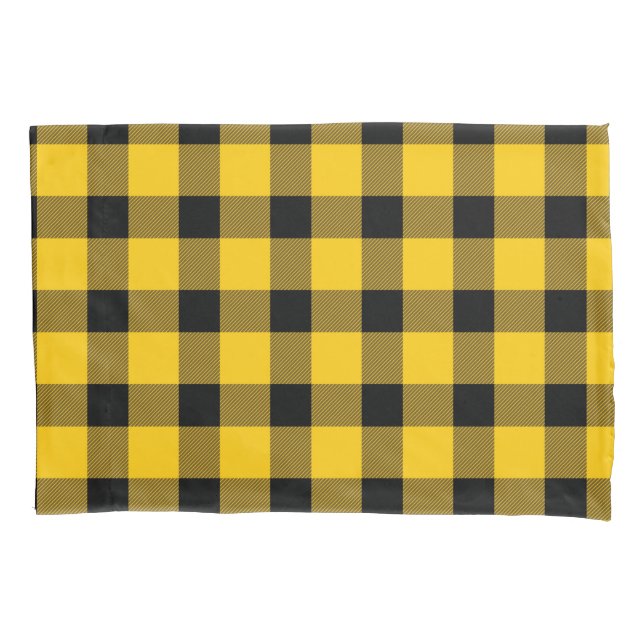 Yellow / Gold Buffalo Country Lumberjack Plaid Pillow Case (Front)