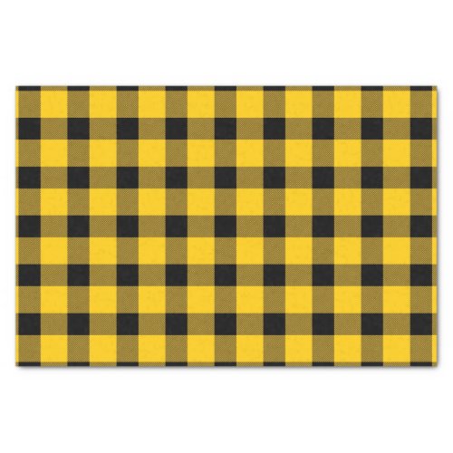 Yellow  Gold Buffalo Country Lumberjack Plaid Tissue Paper