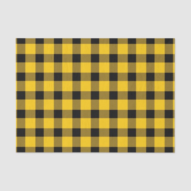 Yellow / Gold Buffalo Country Lumberjack Plaid Tissue Paper (Front)