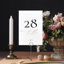 Yellow Gold Calligraphy Modern Wedding Table Number