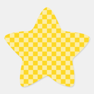 Yellow Gold Checkered Star Sticker