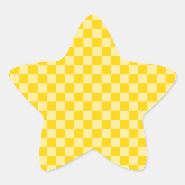 Yellow Gold Checkered Star Sticker (Front)