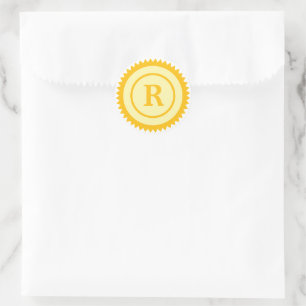 Yellow gold circle star certification seal sticker