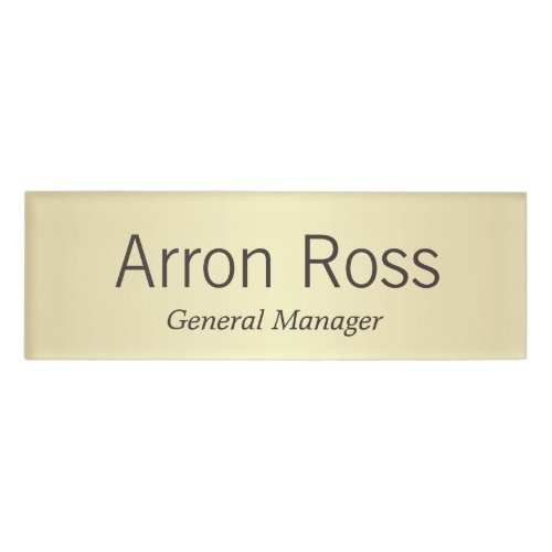 Yellow Gold employee Staff Magnetic Name Tag Badge