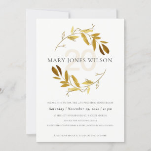 YELLOW GOLD FAUNA WREATH ANY YEAR ANNIVERSARY CARD