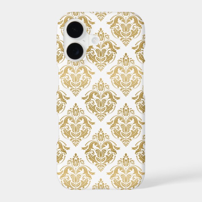 Yellow Gold Floral Damasks Geometric Pattern Iphone Case (Back)